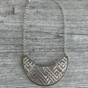 H&M Silver and Black Bib Necklace